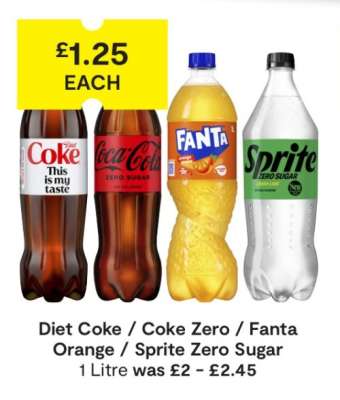 Diet Coke / Coke Zero / Fanta Orange / Sprite Zero Sugar
