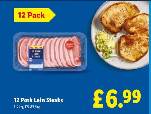 12 Pork Loin Steaks