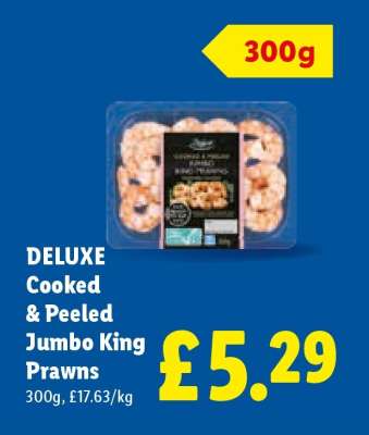 DELUXE Cooked & Peeled Jumbo King Prawns