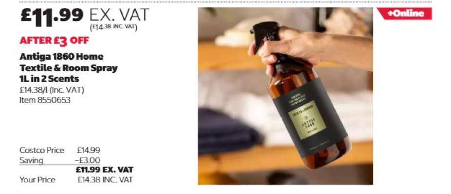 Antiga 1860 Home Textile & Room Spray 1L in 2 Scents