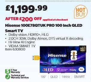 Hisense 100E78QTUK PRO 100 Inch QLED