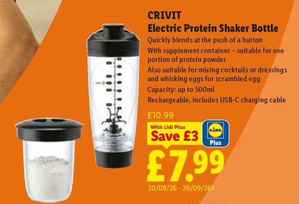 CRIVIT Electric Protein Shaker Bottle