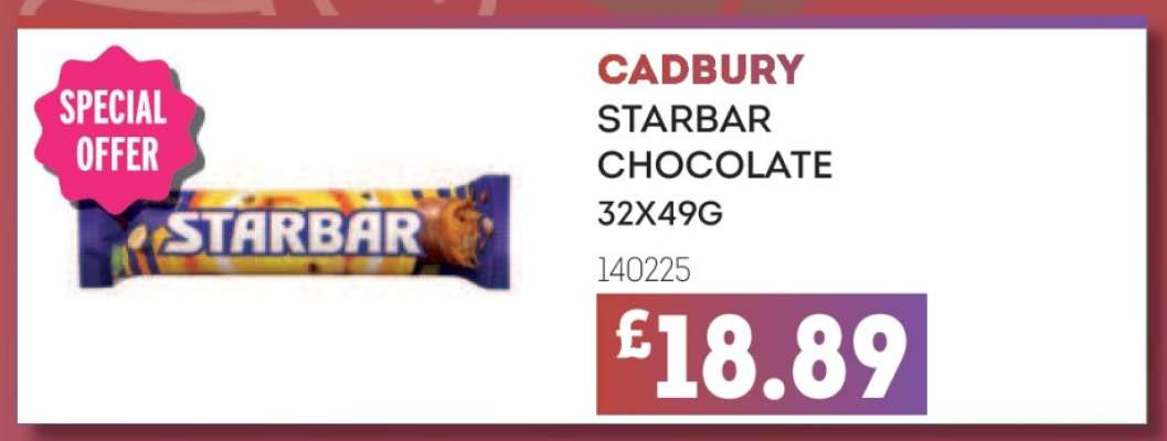 CADBURY STARBAR CHOCOLATE