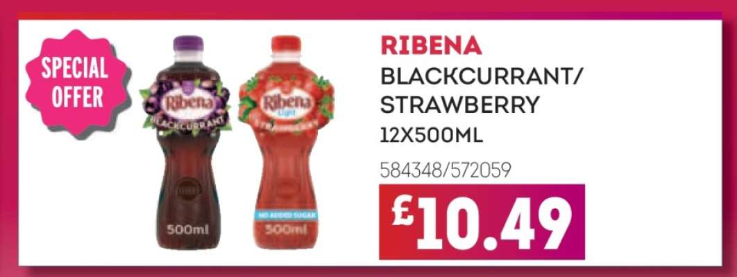 RIBENA BLACKCURRANT/STRAWBERRY