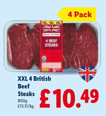 XXL 4 British Beef Steaks
