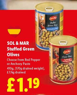 SOL & MAR Stuffed Green Olives
