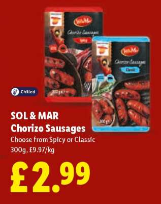 SOL & MAR Chorizo Sausages