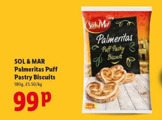Sol & Mar Palmeritas Puff Pastry Biscuits