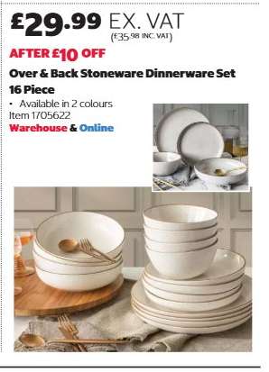 Over & Back Stoneware Dinnerware Set