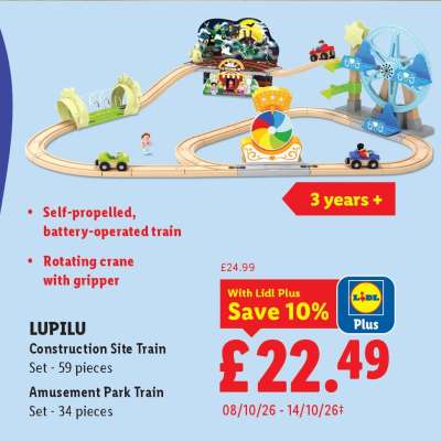 LUPILU Construction Site Train Set / Amusement Park Train Set