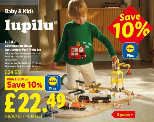 Lupilu Construction Site or Amusement Park Train Set