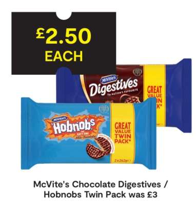 McVite's Chocolate Digestives / Hobnobs Twin Pack