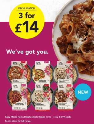 Easy Meals Pasta Ready Meals Range