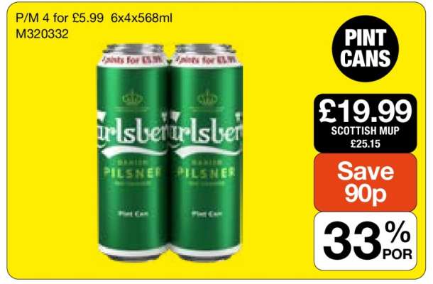 Carlsberg Pilsner Pint Cans