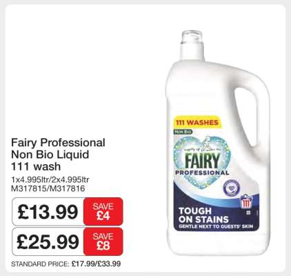 Fairy Professional Non Bio Liquid 111 wash