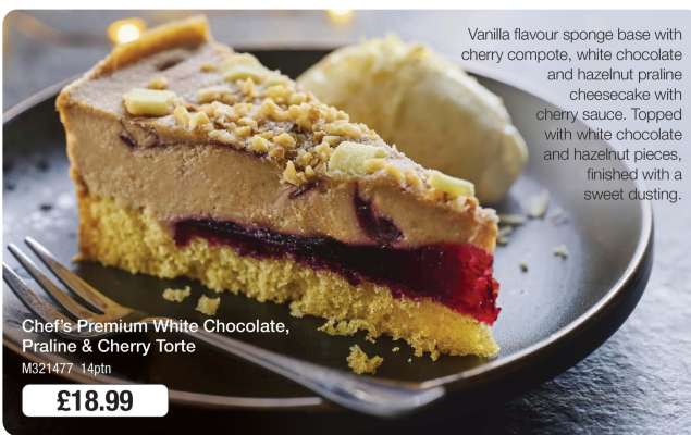Chef's Premium White Chocolate, Praline & Cherry Torte