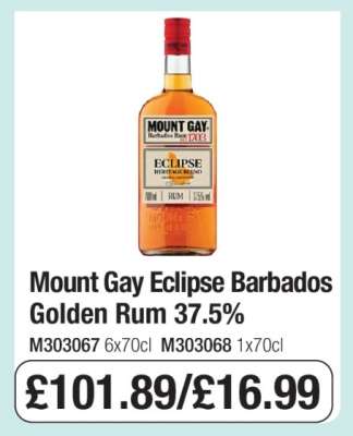 Mount Gay Eclipse Barbados Golden Rum 37.5%