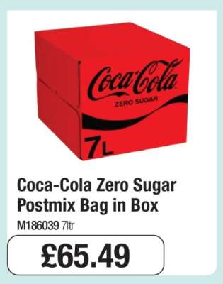 Coca-Cola Zero Sugar Postmix Bag in Box