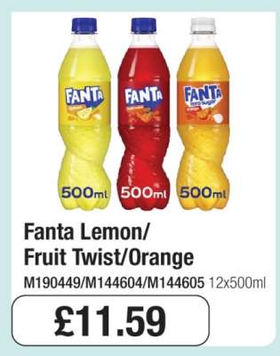 Fanta Lemon/Fruit Twist/Orange