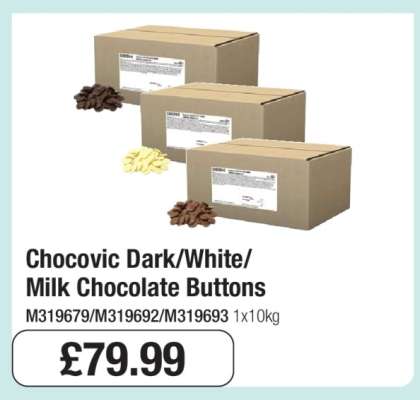 Chocovic Dark/White/Milk Chocolate Buttons
