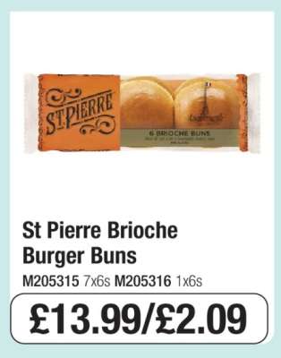 St Pierre Brioche Burger Buns