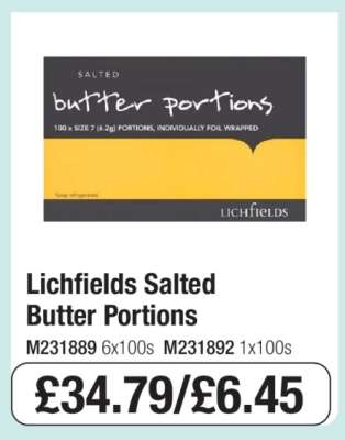 Lichfields Salted Butter Portions