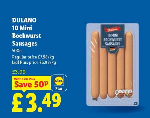 DULANO 10 Mini Bockwurst Sausages