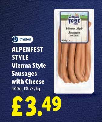 ALPENFEST STYLE Vienna-Style Sausages with Cheese