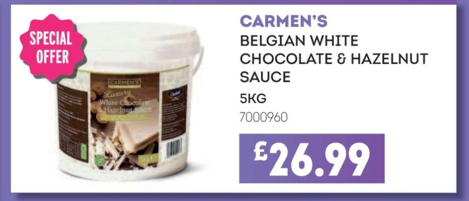 CARMEN'S BELGIAN WHITE CHOCOLATE & HAZELNUT SAUCE
