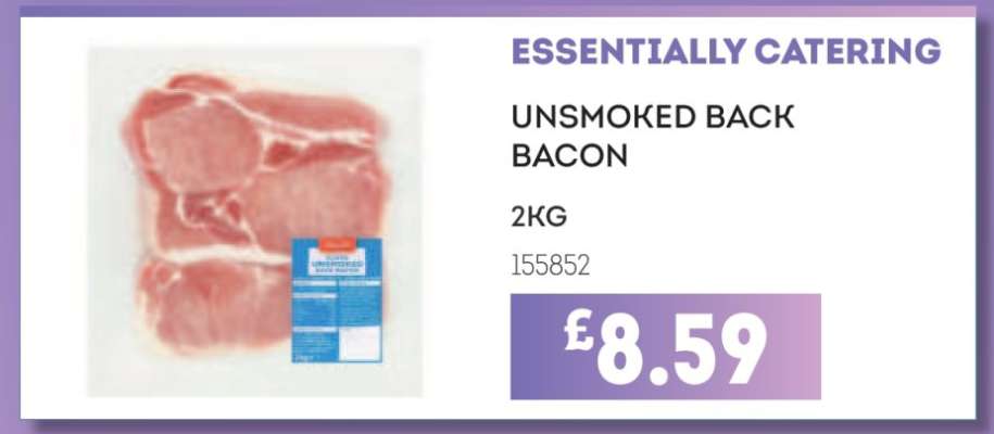 Essentially Catering Unsmoked Back Bacon
