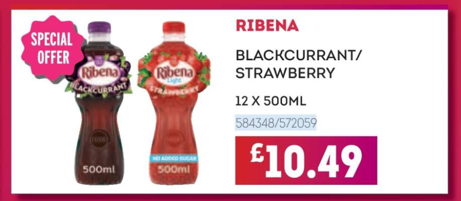 RIBENA BLACKCURRANT/STRAWBERRY