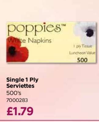Single 1 Ply Serviettes