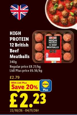 HIGH PROTEIN 12 British Beef Meatballs