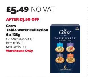 Carrs Table Water Collection 6 x 125g