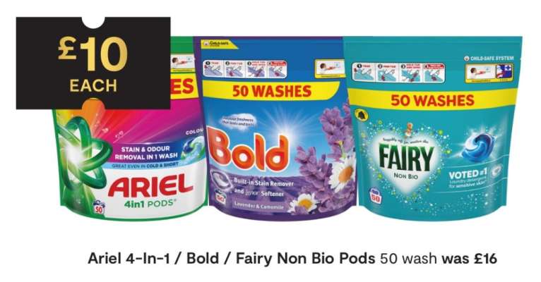 Ariel 4-In-1 / Bold / Fairy Non Bio Pods