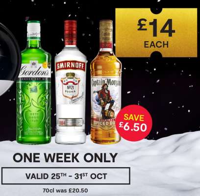 Gordon's, Smirnoff, Captain Morgan