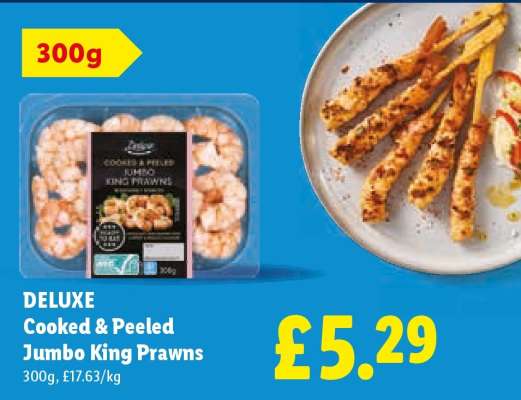 DELUXE Cooked & Peeled Jumbo King Prawns