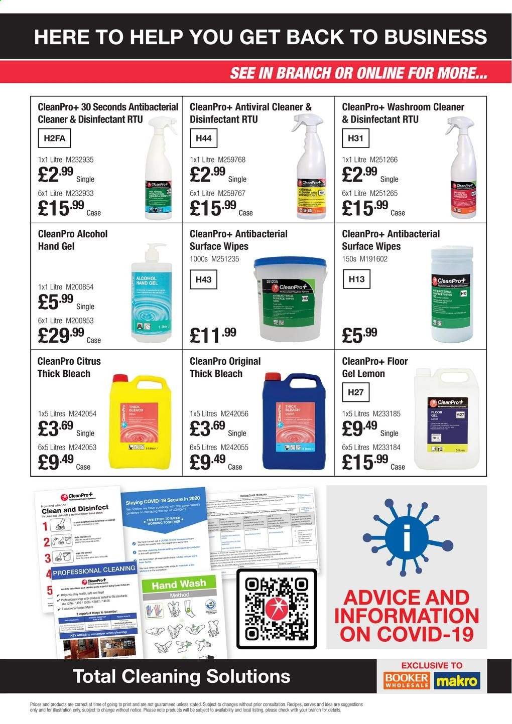 Makro offer  - Sales products - alcohol, Ace, wipes, cleaner, bleach, desinfection, thick bleach, hand wash, hand gel. Page 2.