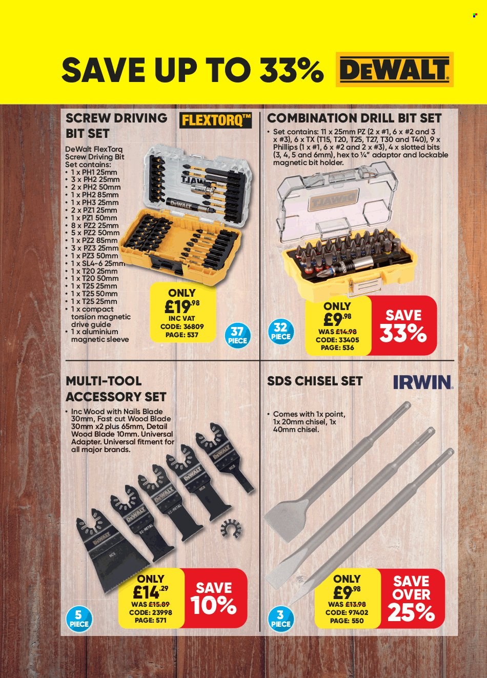 Toolstation offer  - Sales products - DeWALT, drill bit set. Page 3.